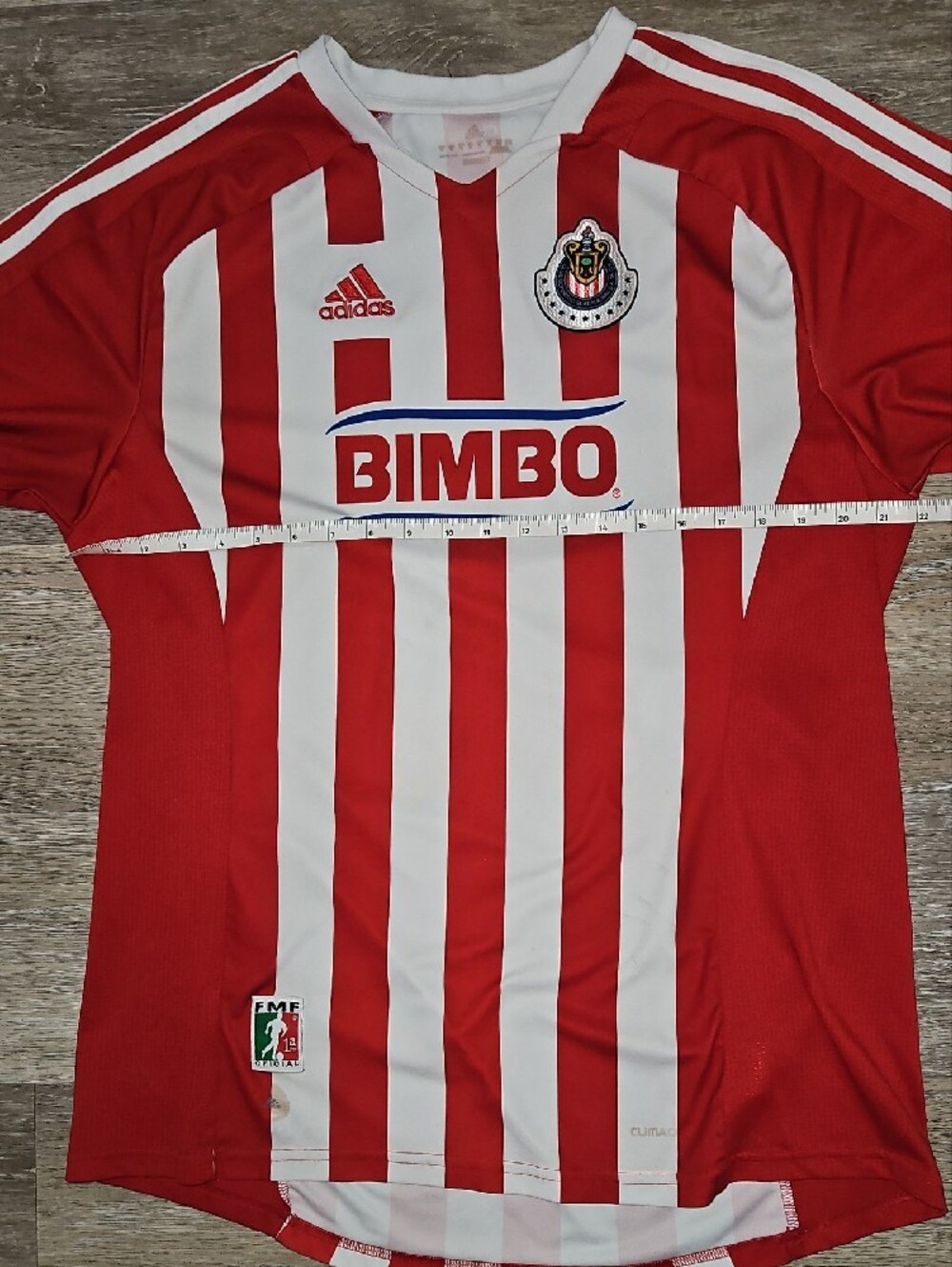Adidas Chivas Red and White Striped Soccer Jersey Size XL - Picture 9 of 15